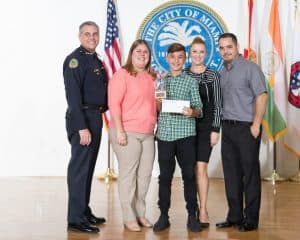 Congratulations to Coby Garcia from Hialeah Gardens Middle for being the Middle/High Special Recognition Winner and winning a trip to Washington, D.C. with DTRT!