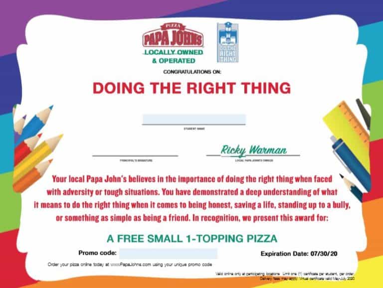 Thank you Papa John's and the Miami Marlins! Do the Right Thing